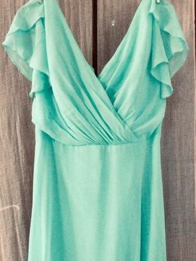 David’s Bridal Turquoise Formal/Bridesmaid Long Dress-Size 18